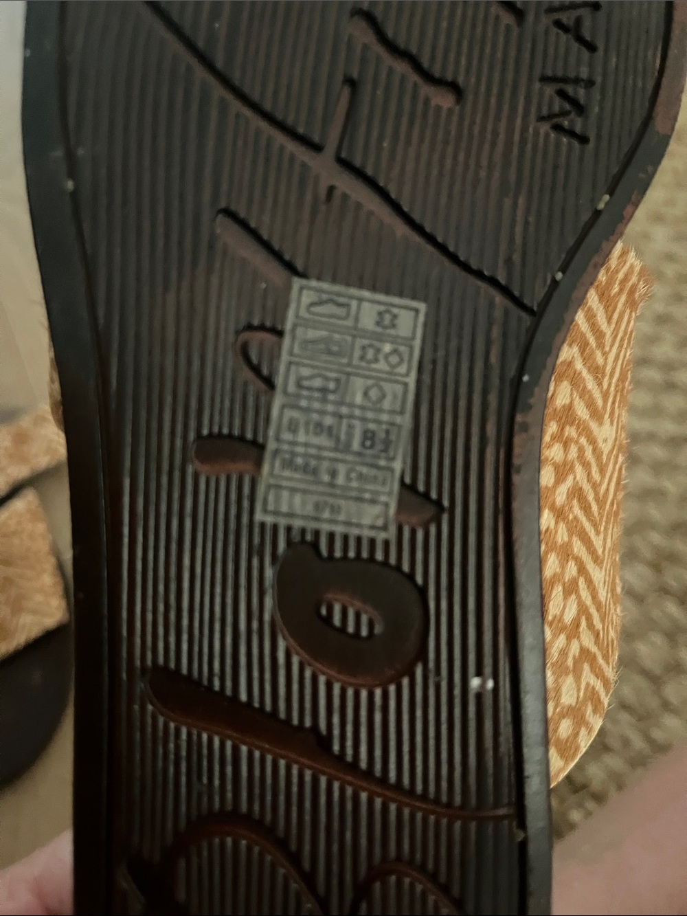 Blowfish Tan Brown Patterned Crossover Slide Sandals - Picture 5 of 7